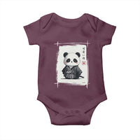 Kawaii Anime Samurai Panda Baby Onesie Vintage Sumi-e Japanese Art Funny Panda Lovers - Wonder Print Shop