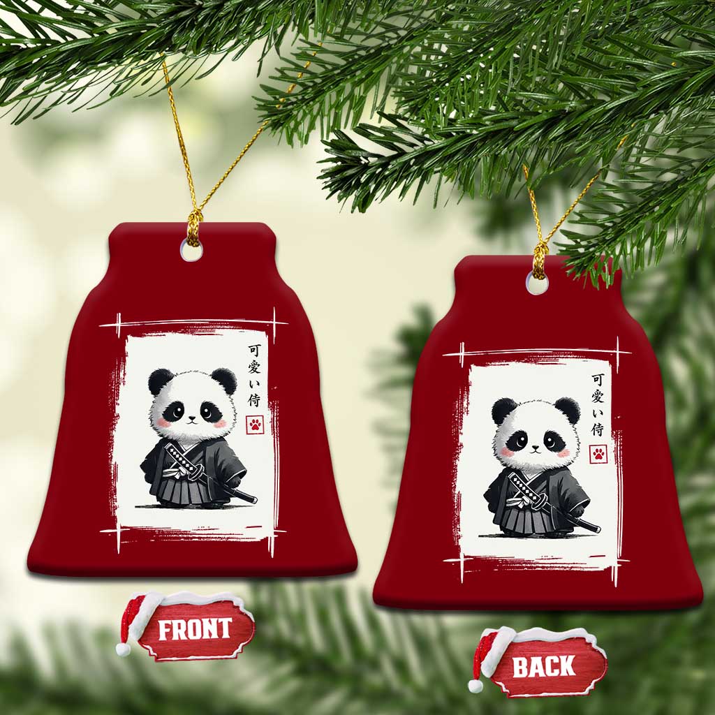 Kawaii Anime Samurai Panda Ceramic Ornament Vintage Sumi-e Japanese Art Funny Panda Lovers - Wonder Print Shop
