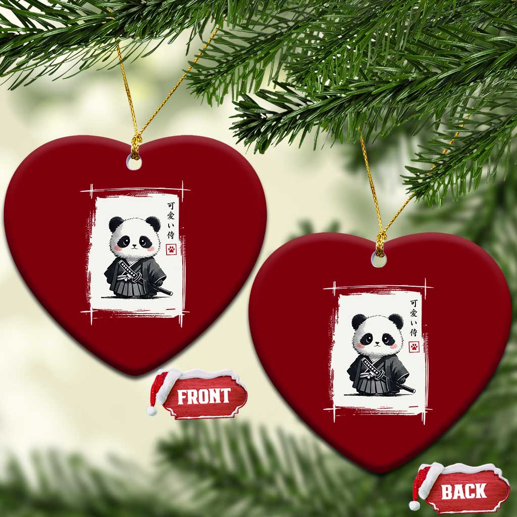 Kawaii Anime Samurai Panda Ceramic Ornament Vintage Sumi-e Japanese Art Funny Panda Lovers - Wonder Print Shop