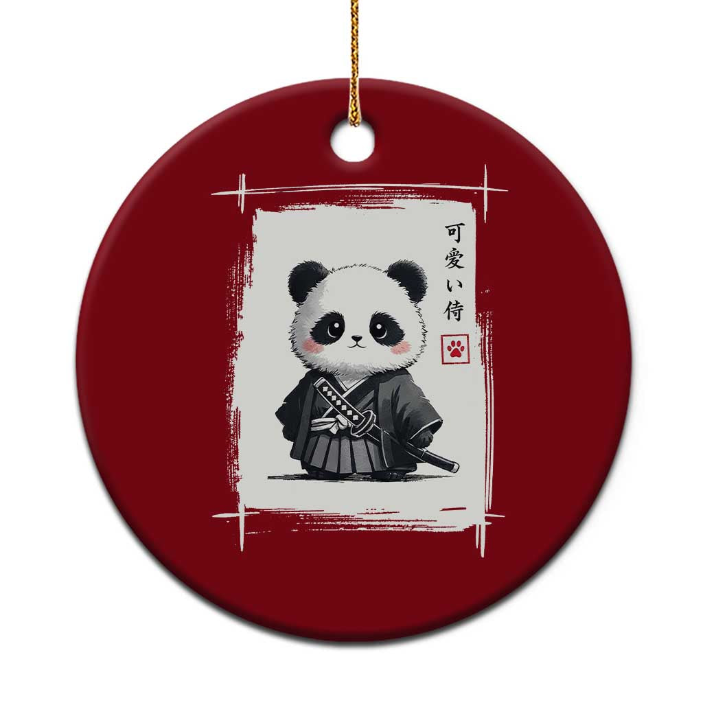 Kawaii Anime Samurai Panda Ceramic Ornament Vintage Sumi-e Japanese Art Funny Panda Lovers - Wonder Print Shop