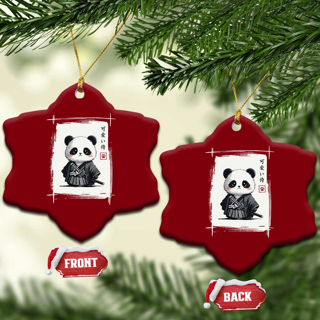 Kawaii Anime Samurai Panda Ceramic Ornament Vintage Sumi-e Japanese Art Funny Panda Lovers - Wonder Print Shop