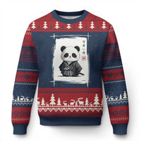 Kawaii Anime Samurai Panda Ugly Christmas Sweater Vintage Sumi-e Japanese Art Funny Panda Lovers - Wonder Print Shop
