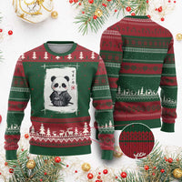 Kawaii Anime Samurai Panda Ugly Christmas Sweater Vintage Sumi-e Japanese Art Funny Panda Lovers - Wonder Print Shop