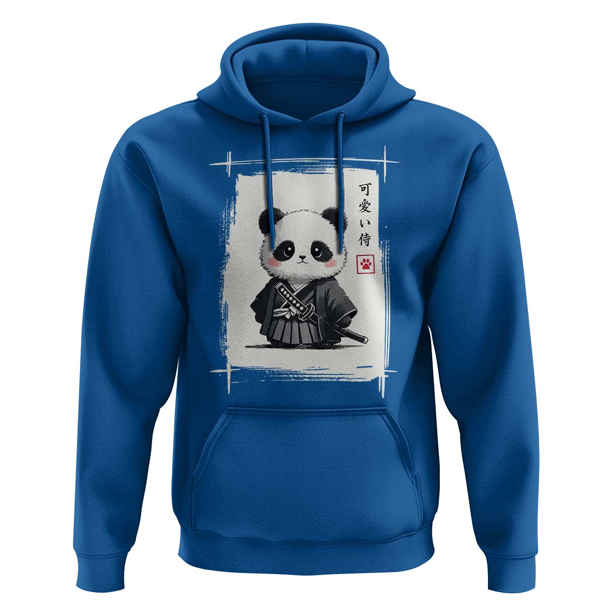 Kawaii Anime Samurai Panda Hoodie Vintage Sumi-e Japanese Art Funny Panda Lovers - Wonder Print Shop