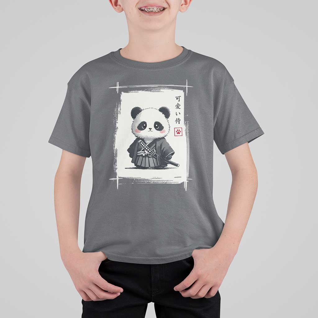 Kawaii Anime Samurai Panda T Shirt For Kid Vintage Sumi-e Japanese Art Funny Panda Lovers - Wonder Print Shop