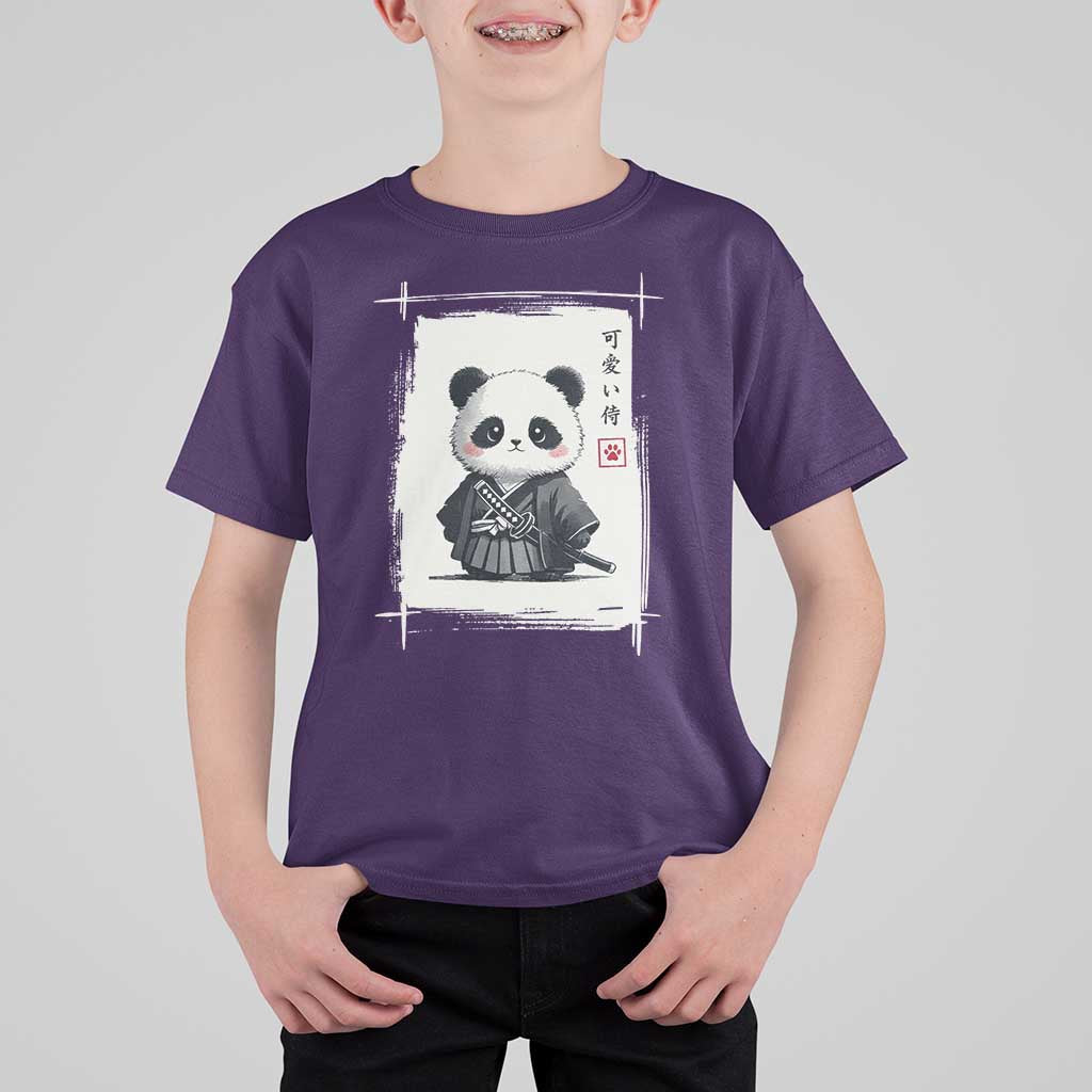 Kawaii Anime Samurai Panda T Shirt For Kid Vintage Sumi-e Japanese Art Funny Panda Lovers - Wonder Print Shop