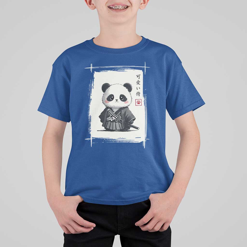 Kawaii Anime Samurai Panda T Shirt For Kid Vintage Sumi-e Japanese Art Funny Panda Lovers - Wonder Print Shop