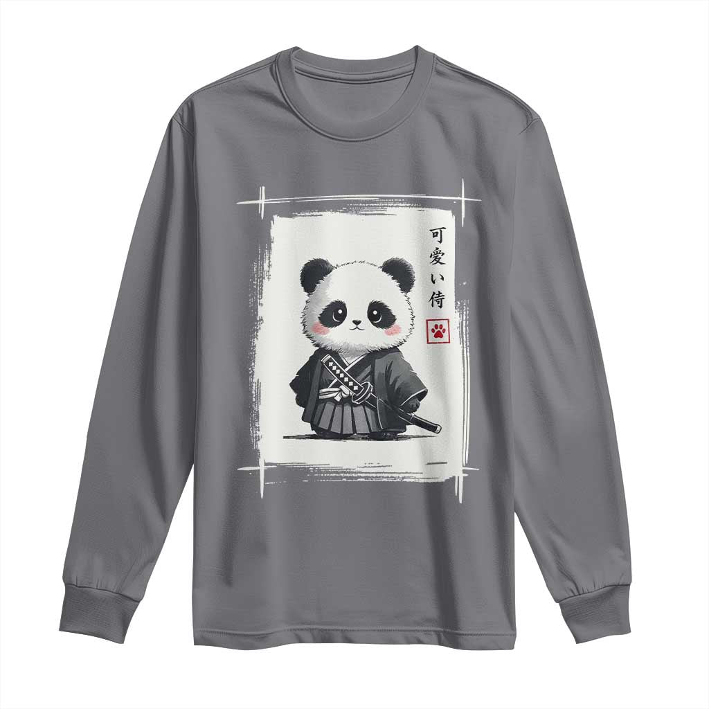 Kawaii Anime Samurai Panda Long Sleeve Shirt Vintage Sumi-e Japanese Art Funny Panda Lovers - Wonder Print Shop