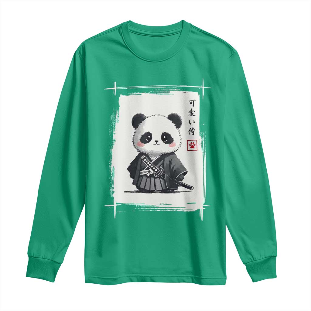 Kawaii Anime Samurai Panda Long Sleeve Shirt Vintage Sumi-e Japanese Art Funny Panda Lovers - Wonder Print Shop