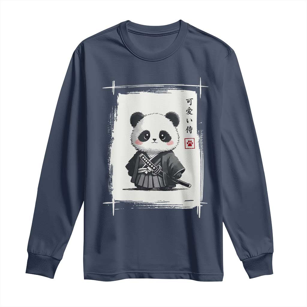 Kawaii Anime Samurai Panda Long Sleeve Shirt Vintage Sumi-e Japanese Art Funny Panda Lovers - Wonder Print Shop