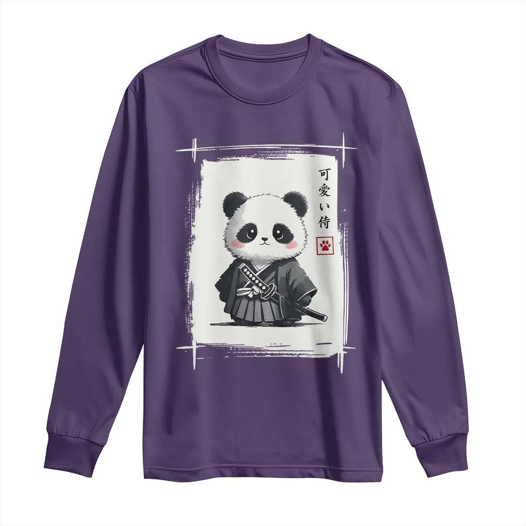 Kawaii Anime Samurai Panda Long Sleeve Shirt Vintage Sumi-e Japanese Art Funny Panda Lovers - Wonder Print Shop