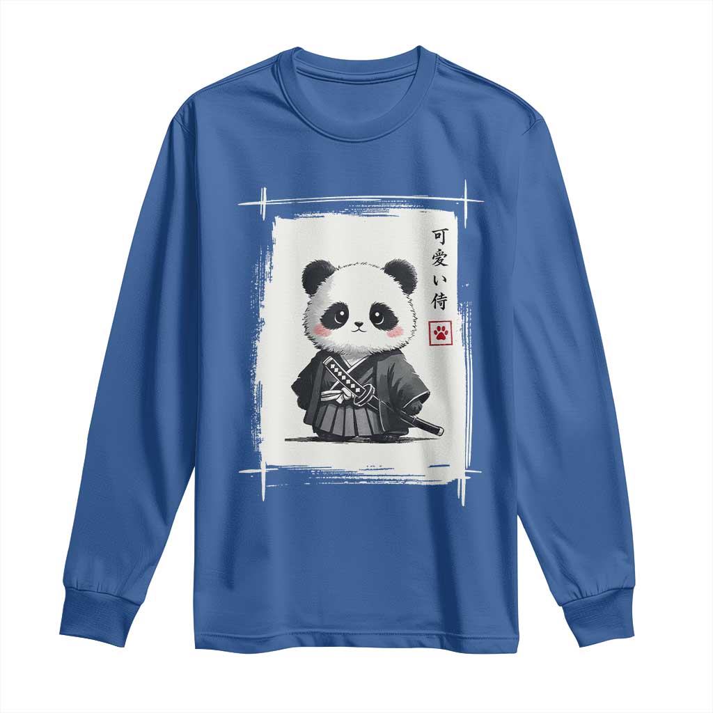 Kawaii Anime Samurai Panda Long Sleeve Shirt Vintage Sumi-e Japanese Art Funny Panda Lovers - Wonder Print Shop