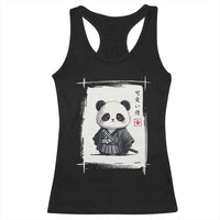 Kawaii Anime Samurai Panda Racerback Tank Top Vintage Sumi-e Japanese Art Funny Panda Lovers - Wonder Print Shop