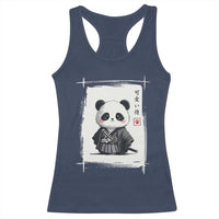 Kawaii Anime Samurai Panda Racerback Tank Top Vintage Sumi-e Japanese Art Funny Panda Lovers - Wonder Print Shop