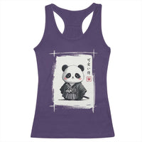 Kawaii Anime Samurai Panda Racerback Tank Top Vintage Sumi-e Japanese Art Funny Panda Lovers - Wonder Print Shop