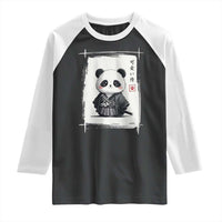 Kawaii Anime Samurai Panda Raglan Shirt Vintage Sumi-e Japanese Art Funny Panda Lovers - Wonder Print Shop