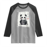 Kawaii Anime Samurai Panda Raglan Shirt Vintage Sumi-e Japanese Art Funny Panda Lovers - Wonder Print Shop