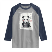 Kawaii Anime Samurai Panda Raglan Shirt Vintage Sumi-e Japanese Art Funny Panda Lovers - Wonder Print Shop