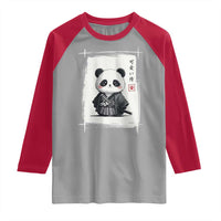 Kawaii Anime Samurai Panda Raglan Shirt Vintage Sumi-e Japanese Art Funny Panda Lovers - Wonder Print Shop