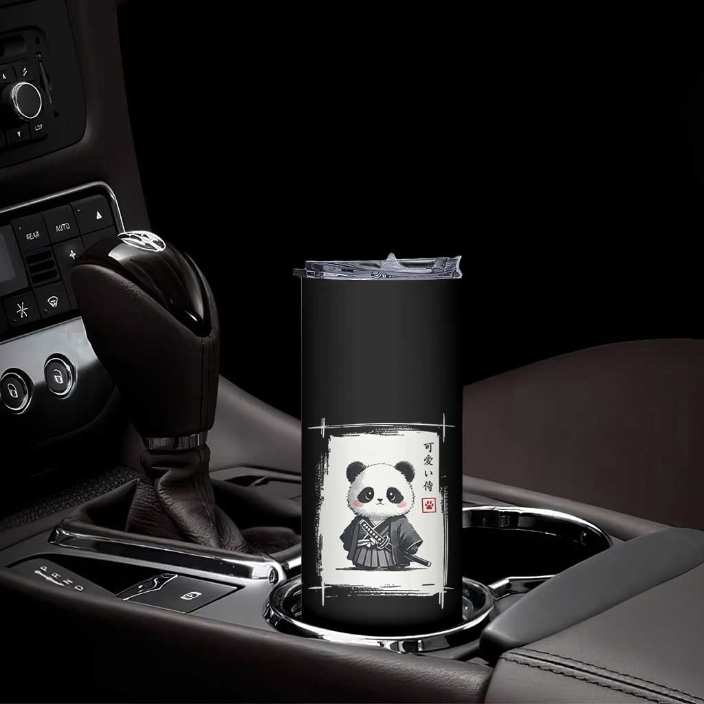 Kawaii Anime Samurai Panda Skinny Tumbler Vintage Sumi-e Japanese Art Funny Panda Lovers - Wonder Print Shop