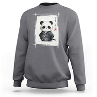 Kawaii Anime Samurai Panda Sweatshirt Vintage Sumi-e Japanese Art Funny Panda Lovers - Wonder Print Shop