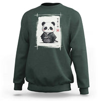 Kawaii Anime Samurai Panda Sweatshirt Vintage Sumi-e Japanese Art Funny Panda Lovers - Wonder Print Shop