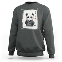 Kawaii Anime Samurai Panda Sweatshirt Vintage Sumi-e Japanese Art Funny Panda Lovers - Wonder Print Shop