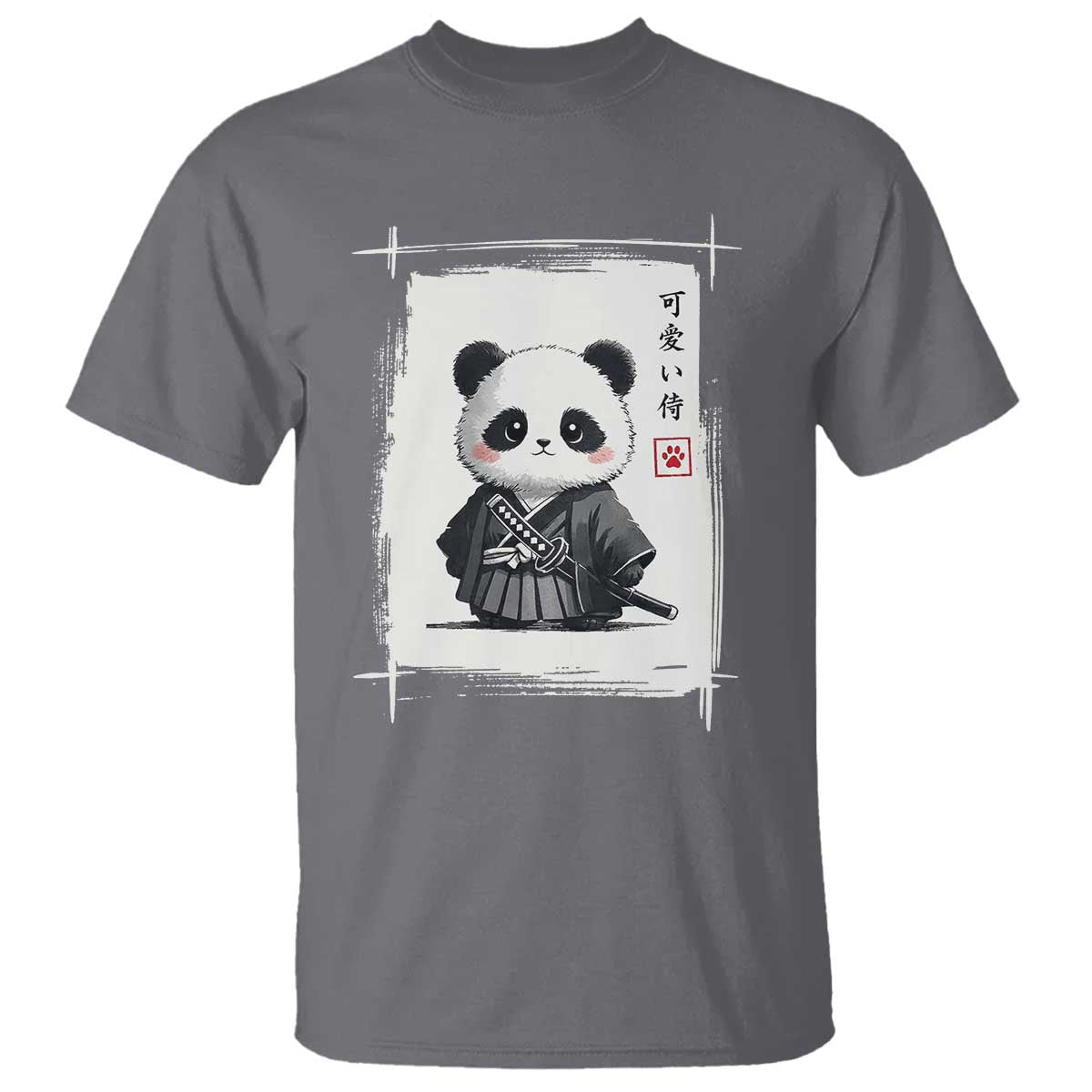 Kawaii Anime Samurai Panda T Shirt Vintage Sumi-e Japanese Art Funny Panda Lovers - Wonder Print Shop
