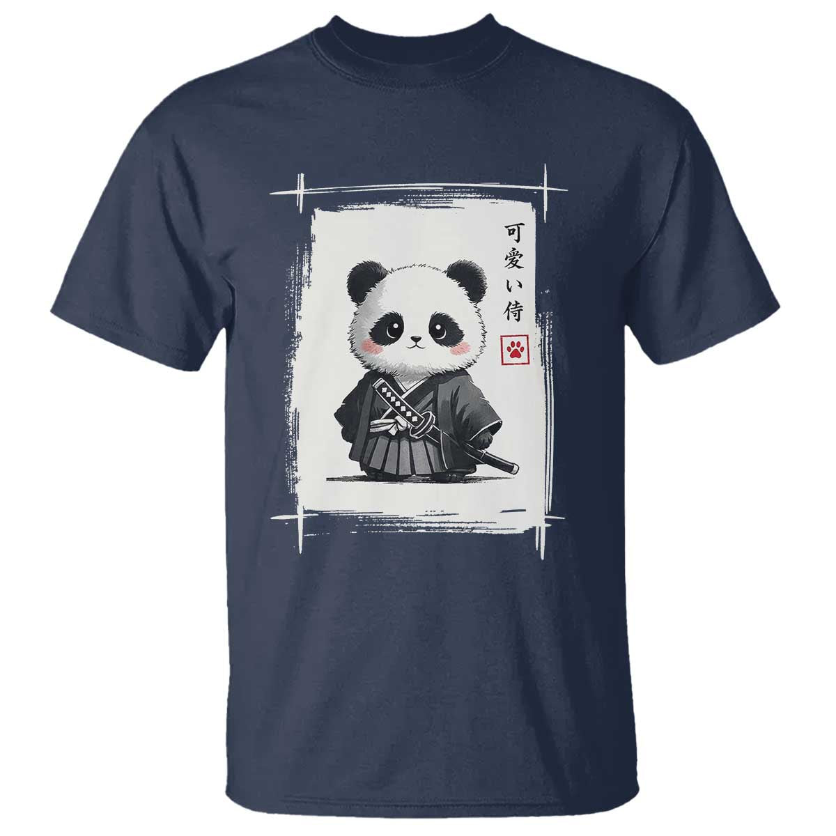 Kawaii Anime Samurai Panda T Shirt Vintage Sumi-e Japanese Art Funny Panda Lovers - Wonder Print Shop