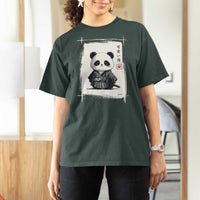 Kawaii Anime Samurai Panda T Shirt For Women Vintage Sumi-e Japanese Art Funny Panda Lovers - Wonder Print Shop