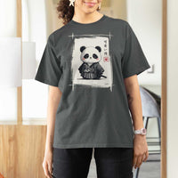 Kawaii Anime Samurai Panda T Shirt For Women Vintage Sumi-e Japanese Art Funny Panda Lovers - Wonder Print Shop