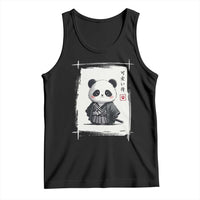 Kawaii Anime Samurai Panda Tank Top Vintage Sumi-e Japanese Art Funny Panda Lovers - Wonder Print Shop