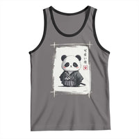 Kawaii Anime Samurai Panda Tank Top Vintage Sumi-e Japanese Art Funny Panda Lovers - Wonder Print Shop