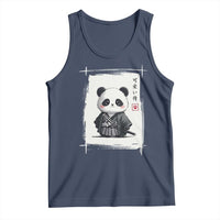 Kawaii Anime Samurai Panda Tank Top Vintage Sumi-e Japanese Art Funny Panda Lovers - Wonder Print Shop