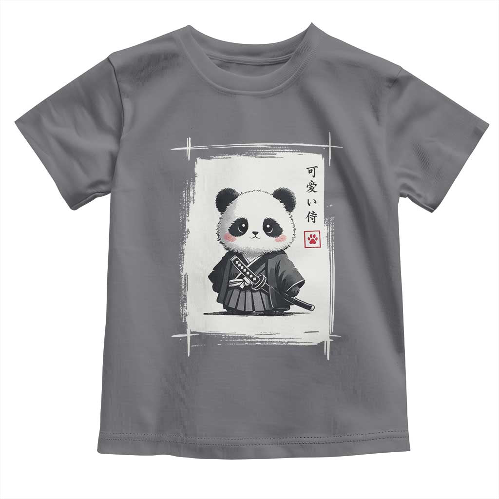 Kawaii Anime Samurai Panda Toddler T Shirt Vintage Sumi-e Japanese Art Funny Panda Lovers - Wonder Print Shop