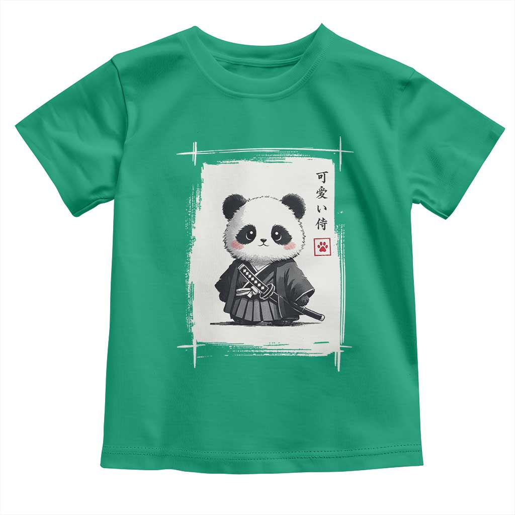Kawaii Anime Samurai Panda Toddler T Shirt Vintage Sumi-e Japanese Art Funny Panda Lovers - Wonder Print Shop
