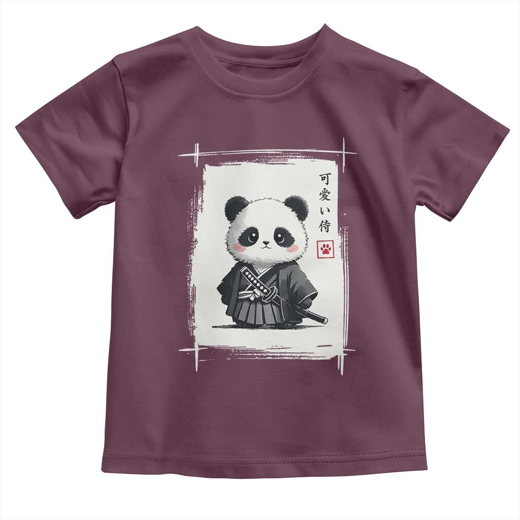 Kawaii Anime Samurai Panda Toddler T Shirt Vintage Sumi-e Japanese Art Funny Panda Lovers - Wonder Print Shop
