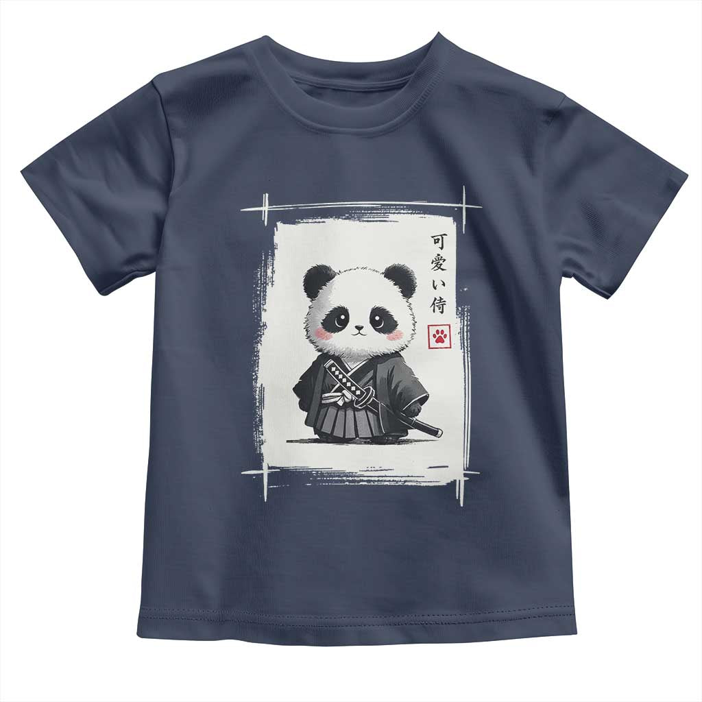 Kawaii Anime Samurai Panda Toddler T Shirt Vintage Sumi-e Japanese Art Funny Panda Lovers - Wonder Print Shop