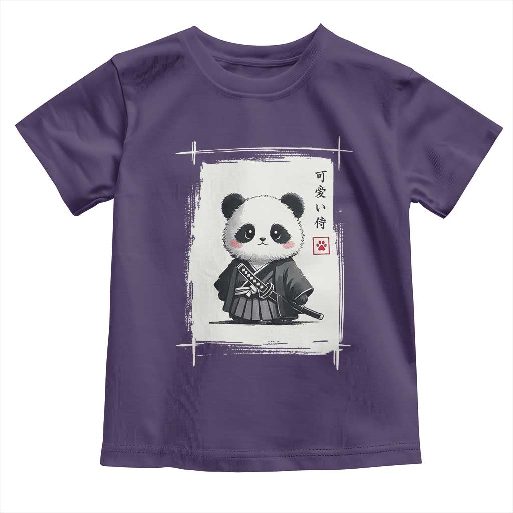 Kawaii Anime Samurai Panda Toddler T Shirt Vintage Sumi-e Japanese Art Funny Panda Lovers - Wonder Print Shop