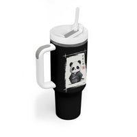 Kawaii Anime Samurai Panda Tumbler With Handle Vintage Sumi-e Japanese Art Funny Panda Lovers - Wonder Print Shop