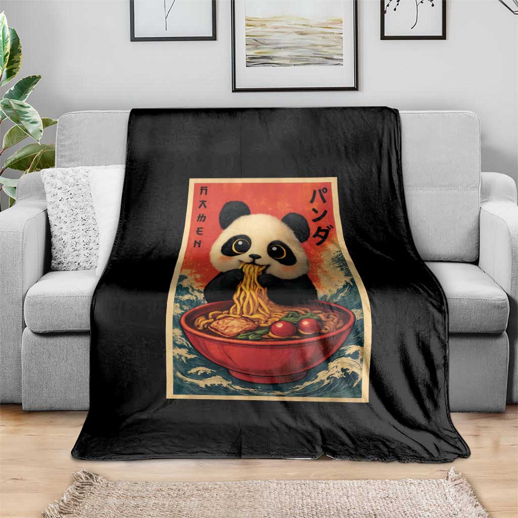 Kawaii Anime Panda Ramen Throw Blanket Funny Japanese Noodles Anime Lovers - Wonder Print Shop