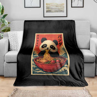 Kawaii Anime Panda Ramen Throw Blanket Funny Japanese Noodles Anime Lovers - Wonder Print Shop