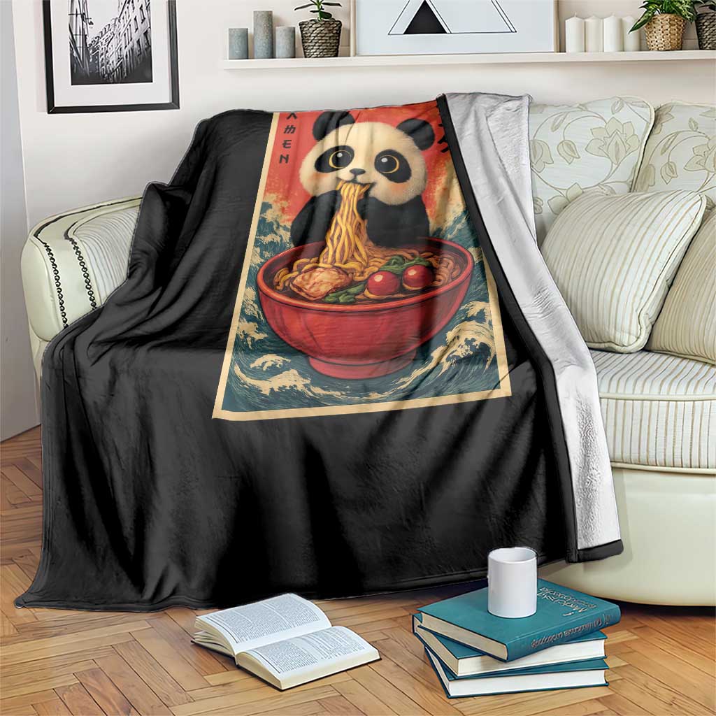Kawaii Anime Panda Ramen Throw Blanket Funny Japanese Noodles Anime Lovers - Wonder Print Shop