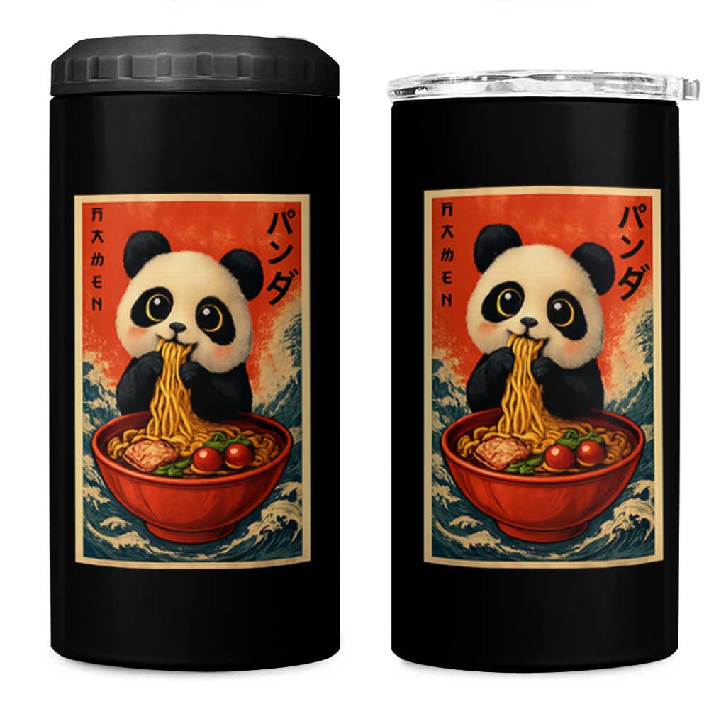 Kawaii Anime Panda Ramen 4 in 1 Can Cooler Tumbler Funny Japanese Noodles Anime Lovers - Wonder Print Shop