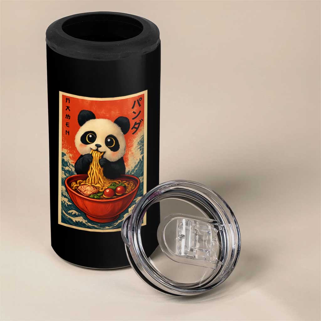 Kawaii Anime Panda Ramen 4 in 1 Can Cooler Tumbler Funny Japanese Noodles Anime Lovers - Wonder Print Shop