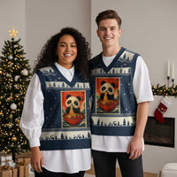 Kawaii Anime Panda Ramen V-Neck Knit Sweater Vest Funny Japanese Noodles Anime Lovers - Wonder Print Shop