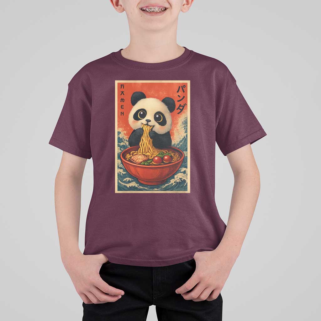 Kawaii Anime Panda Ramen T Shirt For Kid Funny Japanese Noodles Anime Lovers - Wonder Print Shop
