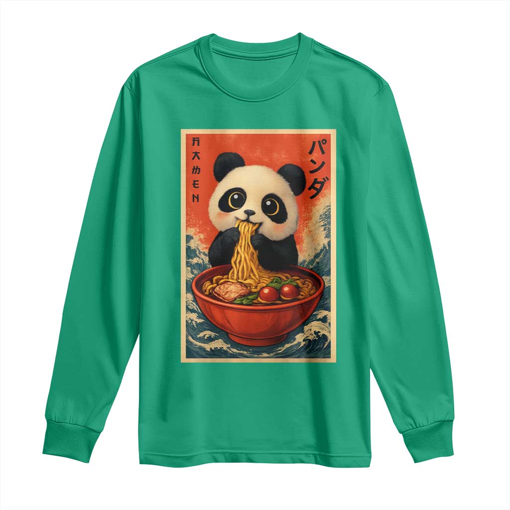 Kawaii Anime Panda Ramen Long Sleeve Shirt Funny Japanese Noodles Anime Lovers - Wonder Print Shop