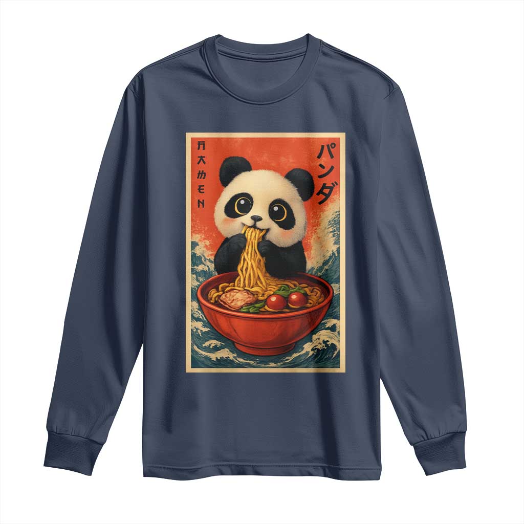 Kawaii Anime Panda Ramen Long Sleeve Shirt Funny Japanese Noodles Anime Lovers - Wonder Print Shop