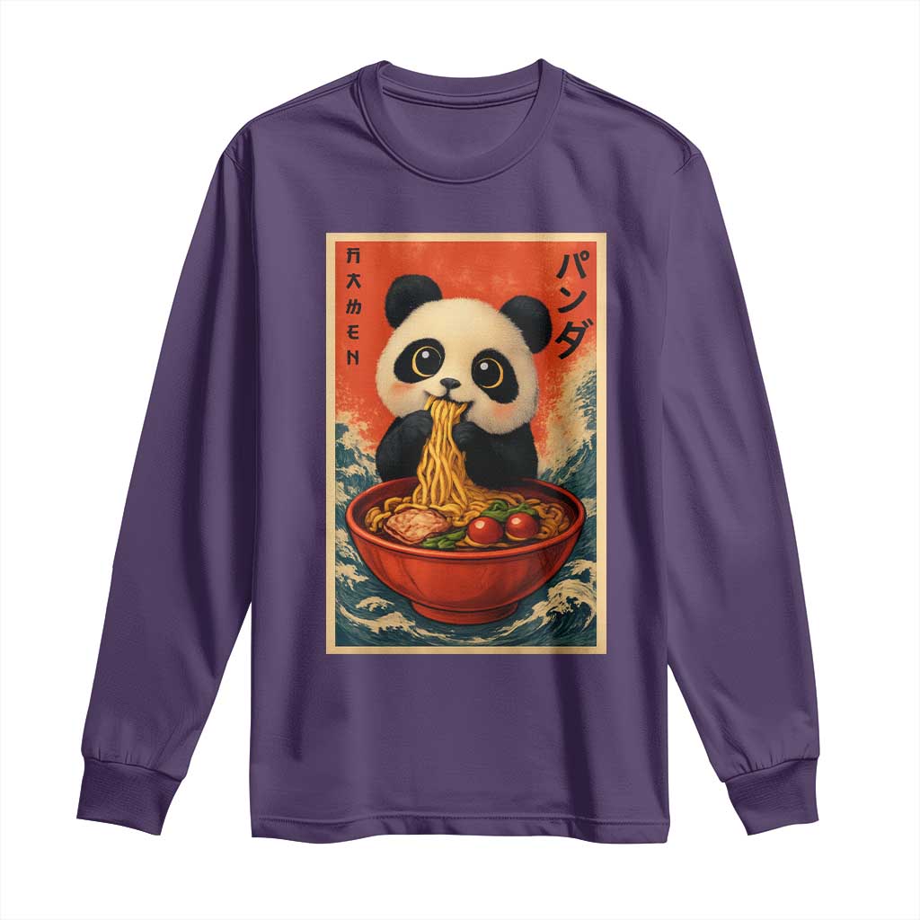 Kawaii Anime Panda Ramen Long Sleeve Shirt Funny Japanese Noodles Anime Lovers - Wonder Print Shop